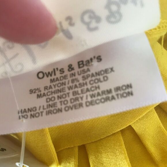 Owl's & Bat's Girls Tank Top Size 4 Yellow Ruffle Neck NEW READ DESCRIPTION - Picture 6 of 7